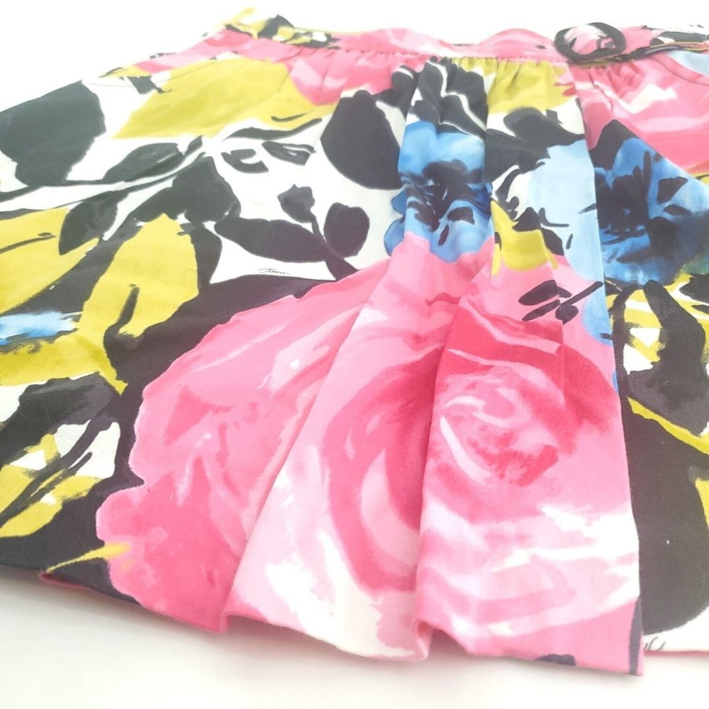 Trina Turk Womens Multicolor Floral Pleated Belt Buckle Short Wrap Skirt Size 4
